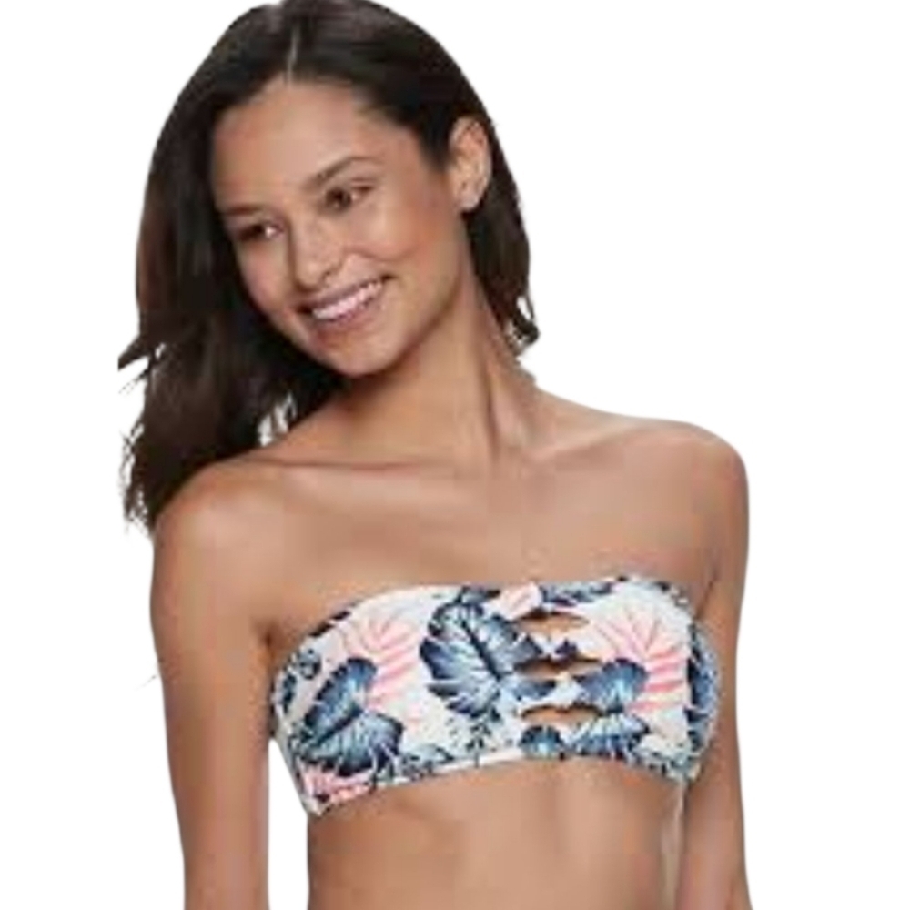 NWT So Knot‎ Front Tropical Bandeau Bikini Top Size XS